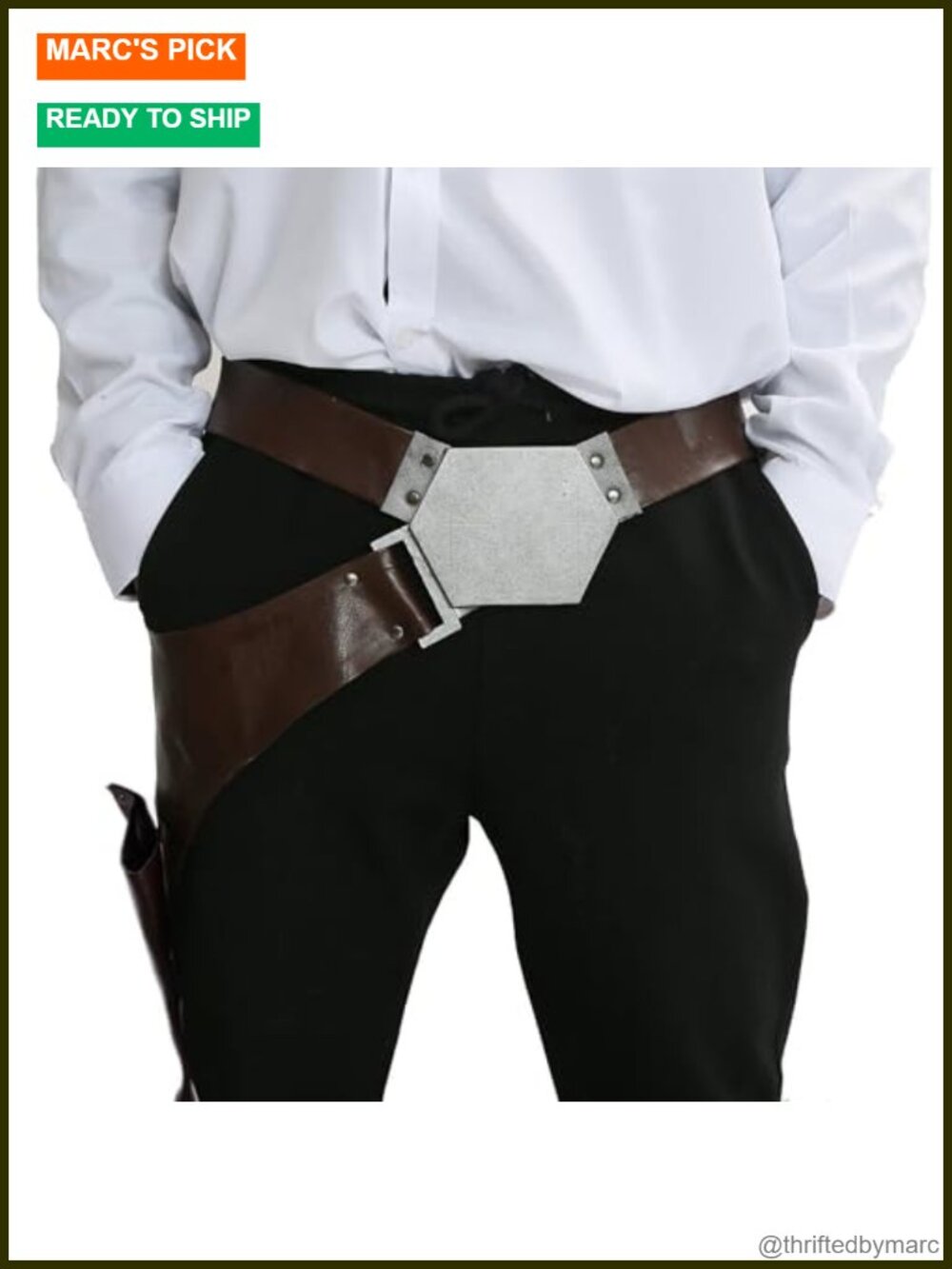 Han Solo Belt Cosplay PU Leather Holster Adjustable Costume Prop